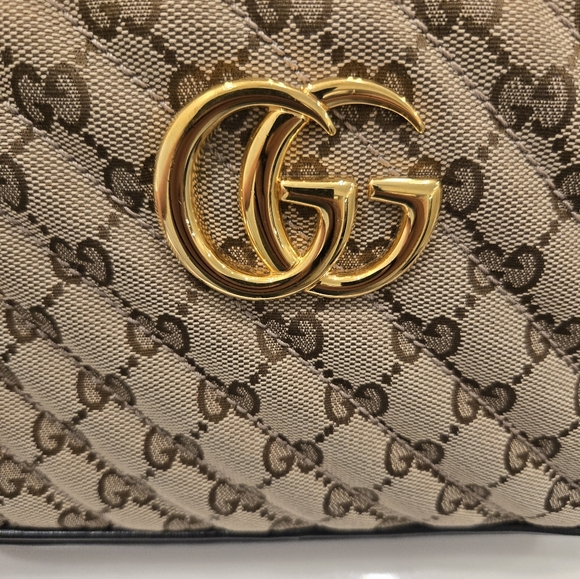 100% Authentic GUCCI Monogram GG Marmont Chain Bag - Picture 8 of 16